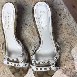 Coach white sandals